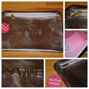 Native rose gold shimmer makeup / travel bag, NEW